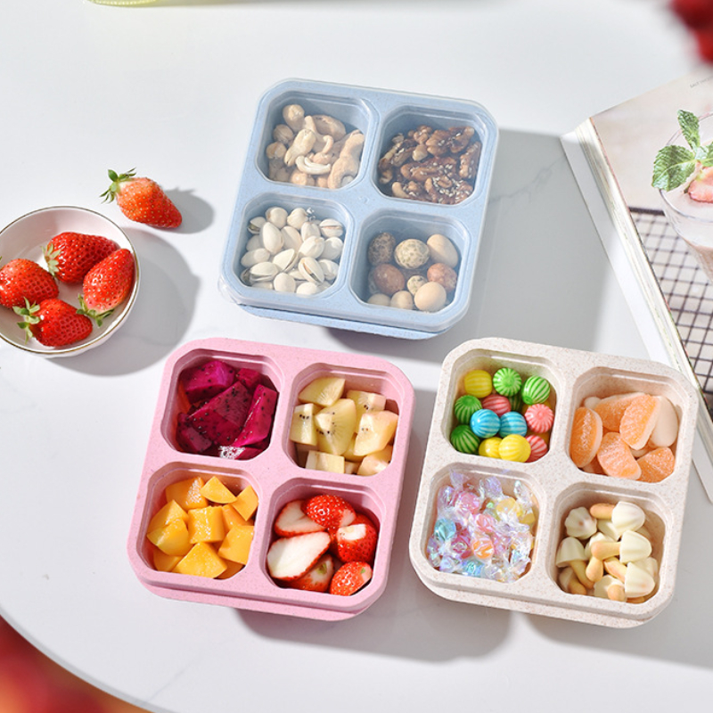 Meal Prep Container - Snack Box with Four Transparent Lids,