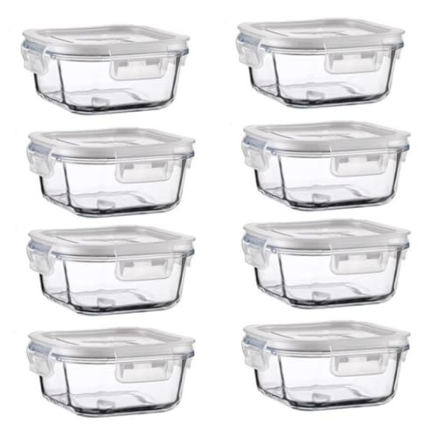Meal Prep Container - 16oz Square Glass Food Storage Containers