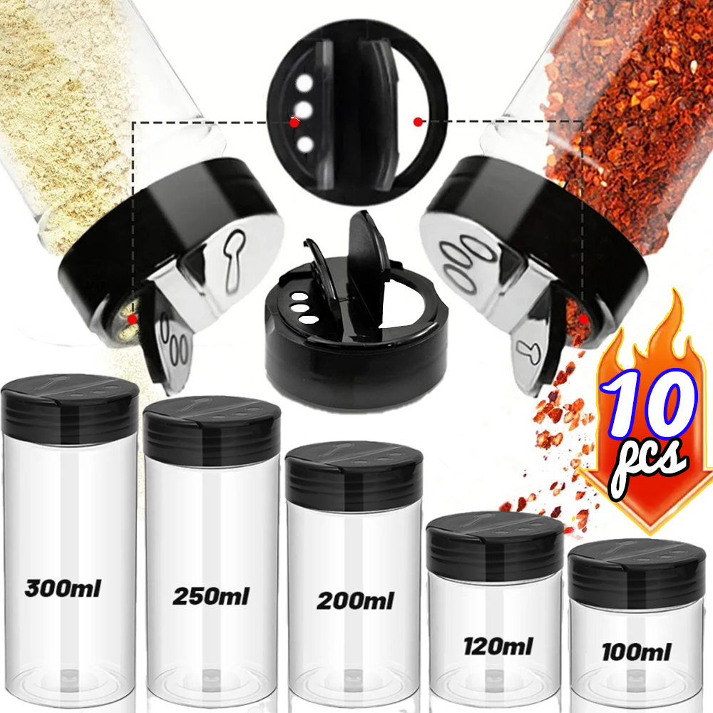 Spice Jar Labels - 100ML-300ML Clear Plastic Spice Jar with