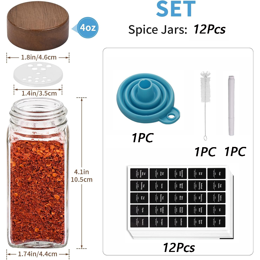 12Pcs Glass Spice Jars with La - Spice Jar Labels recensie en prijs