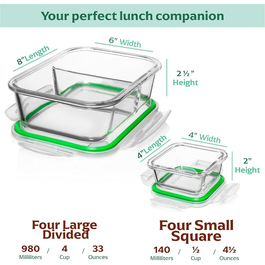 Glass Meal Prep Containers wit - Meal Prep Container recensie en prijs