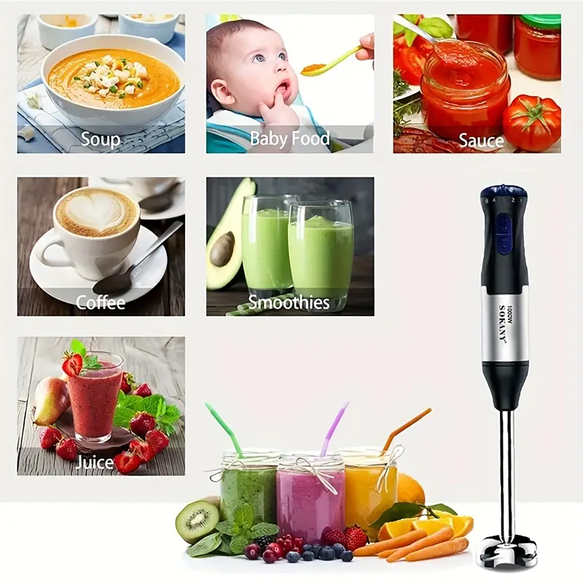 1000W 4-in-1 Hand Blender - Im - Meal Prep Smoothies recensie en prijs