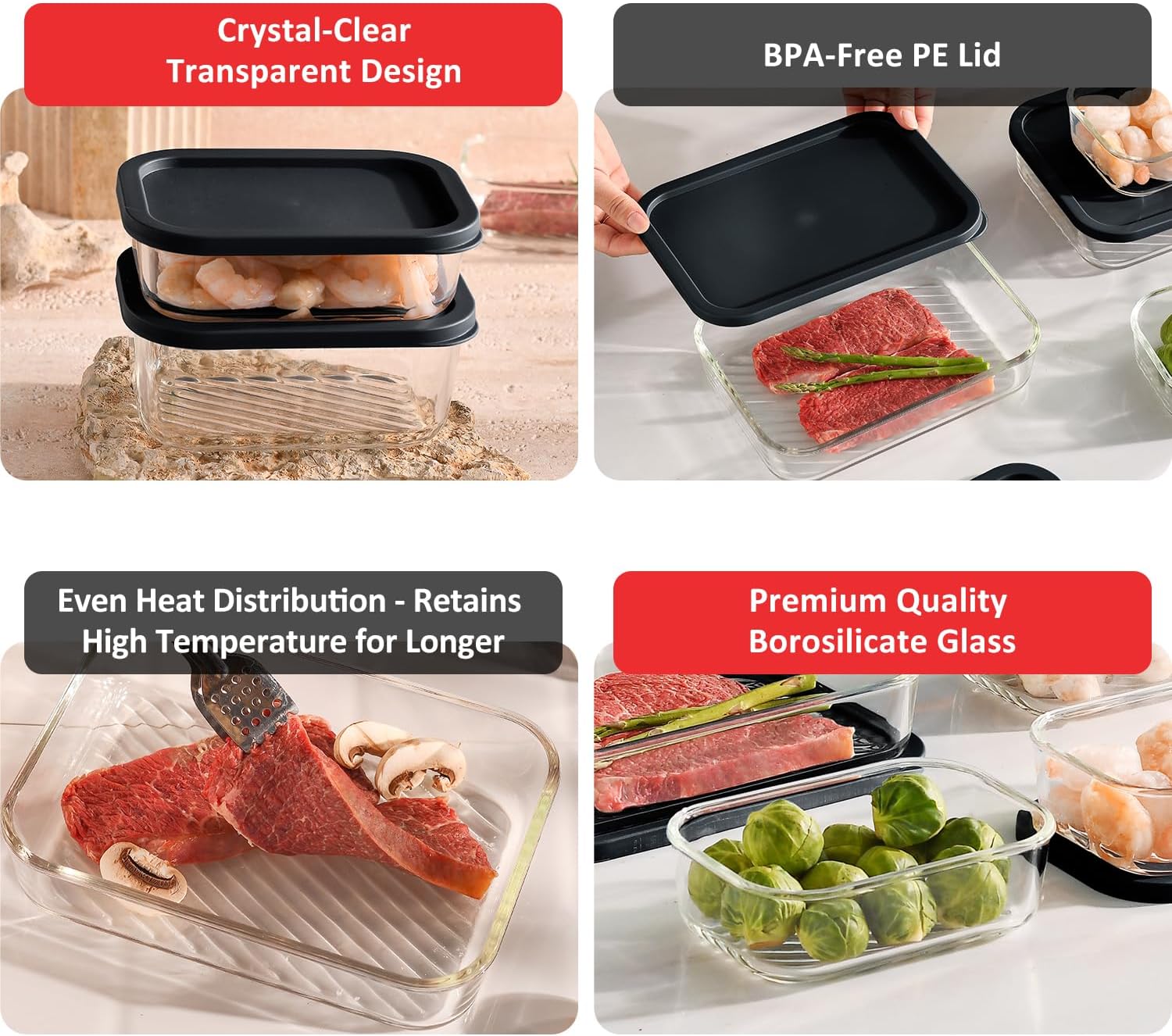 7 Pack Glass Meal Prep Contain - Meal Prep Container recensie en prijs