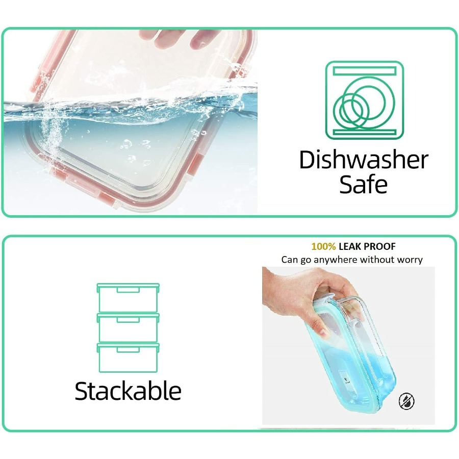 Glass Containers BPA-Free Lock - Meal Prep Container recensie en prijs
