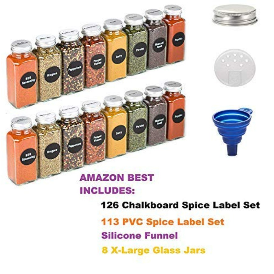 8 Extra Large, 8oz, BEST VALUE - Spice Jar Labels recensie en prijs