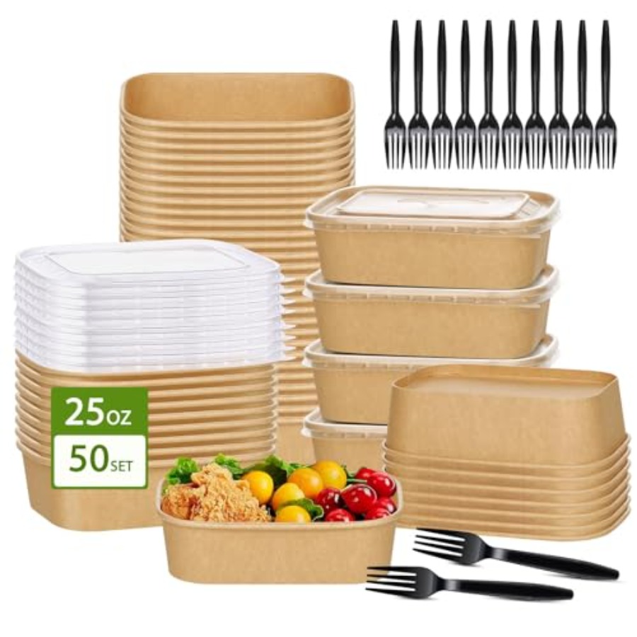 Pack Paper Bowls, Disposable F - Meal Prep Diet recensie en prijs