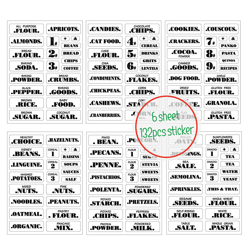 132pcs Kitchen Food Stickers W - Spice Jar Labels recensie en prijs