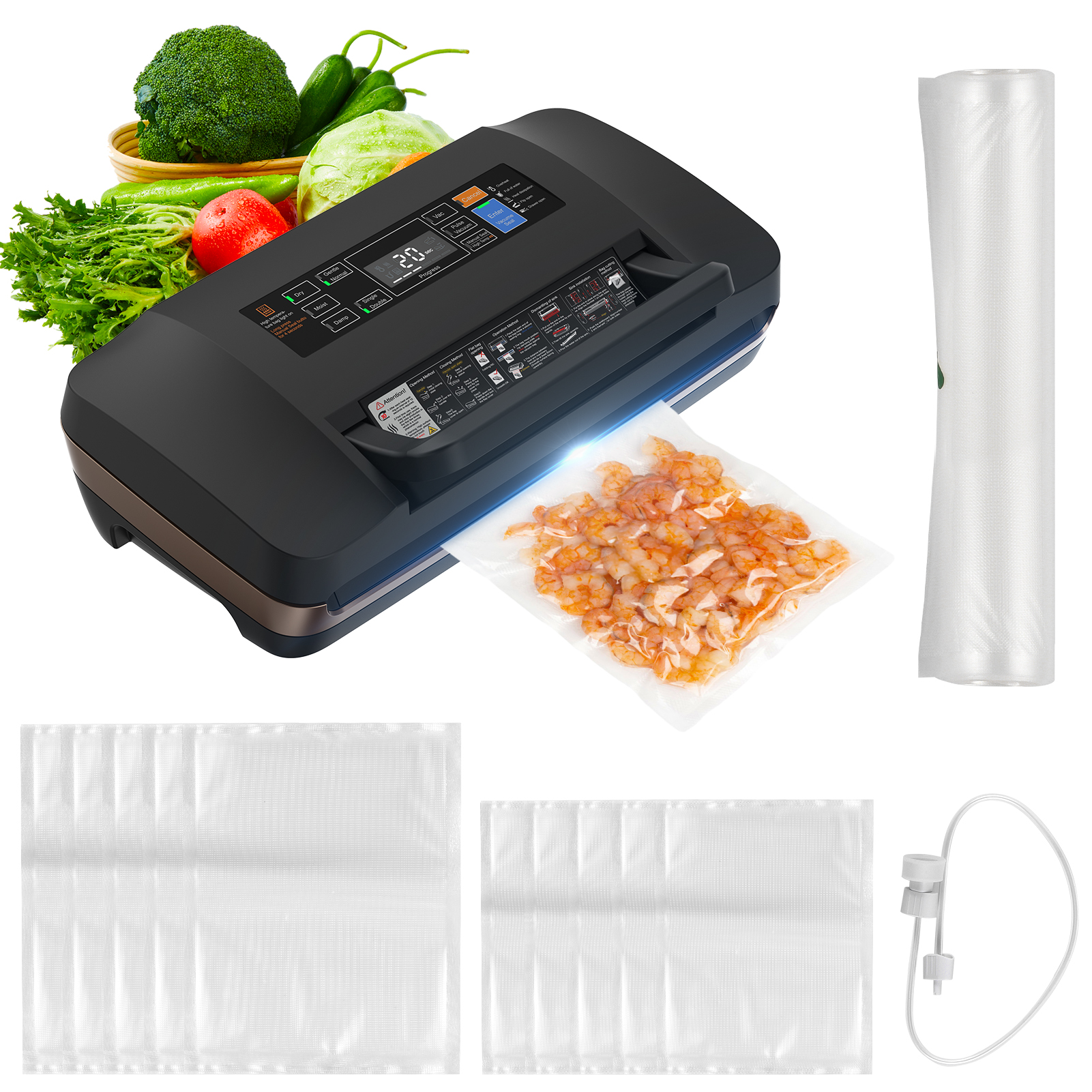Food Vacuum Sealer Machine wit - Meal Prep Vacuum Sealer recensie en prijs