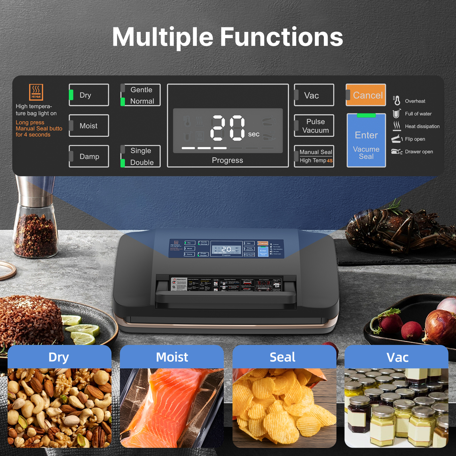 Food Vacuum Sealer Machine wit - Meal Prep Vacuum Sealer recensie en prijs