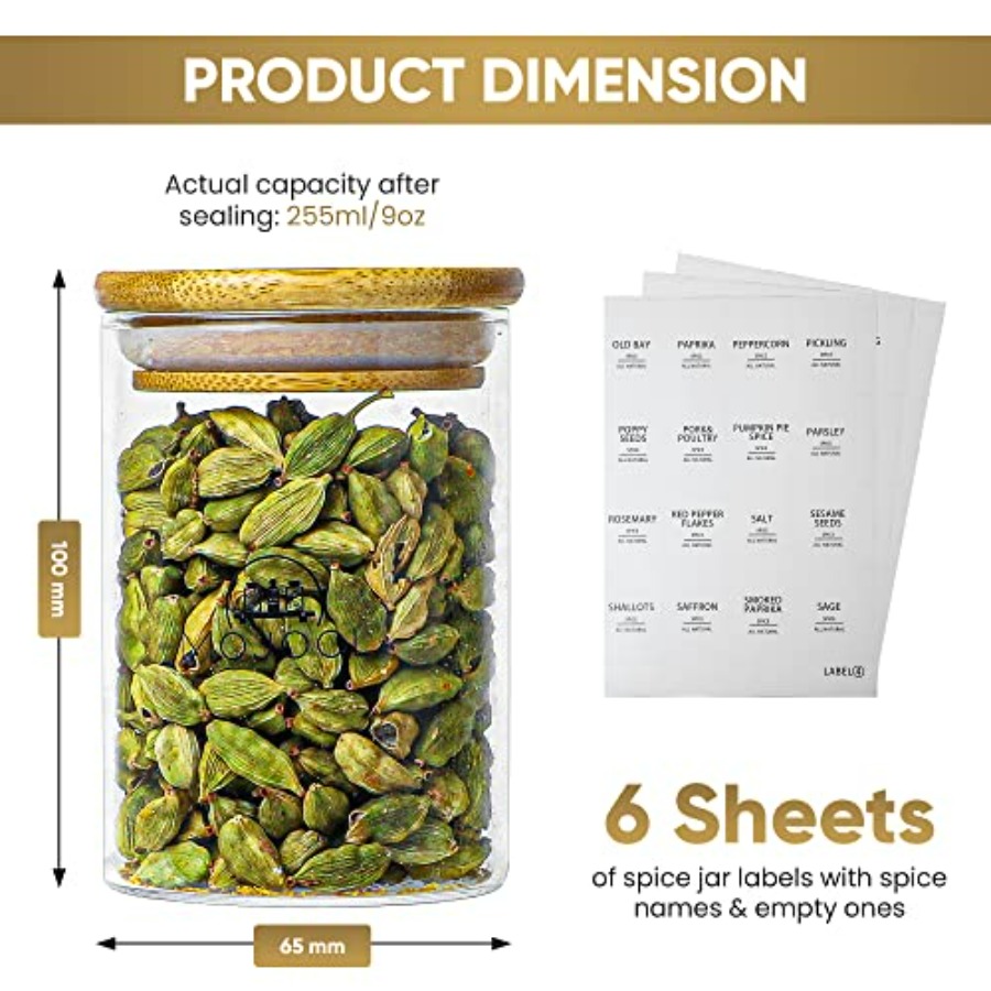4/12 Pieces Glass Spice Jars w - Spice Jar Labels recensie en prijs
