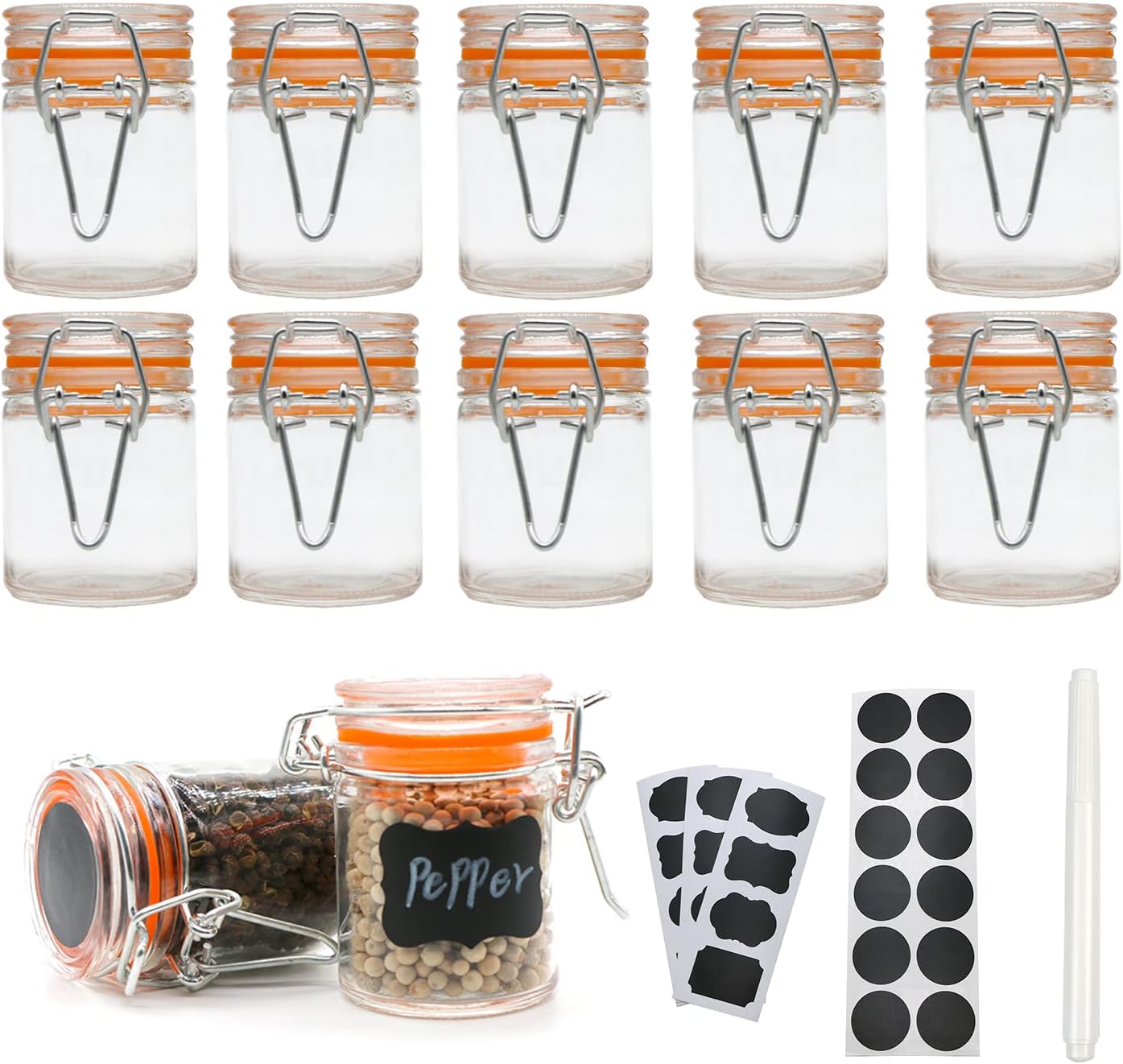 1.7 oz Mini Glass Spice Jars w - Spice Jar Labels recensie en prijs