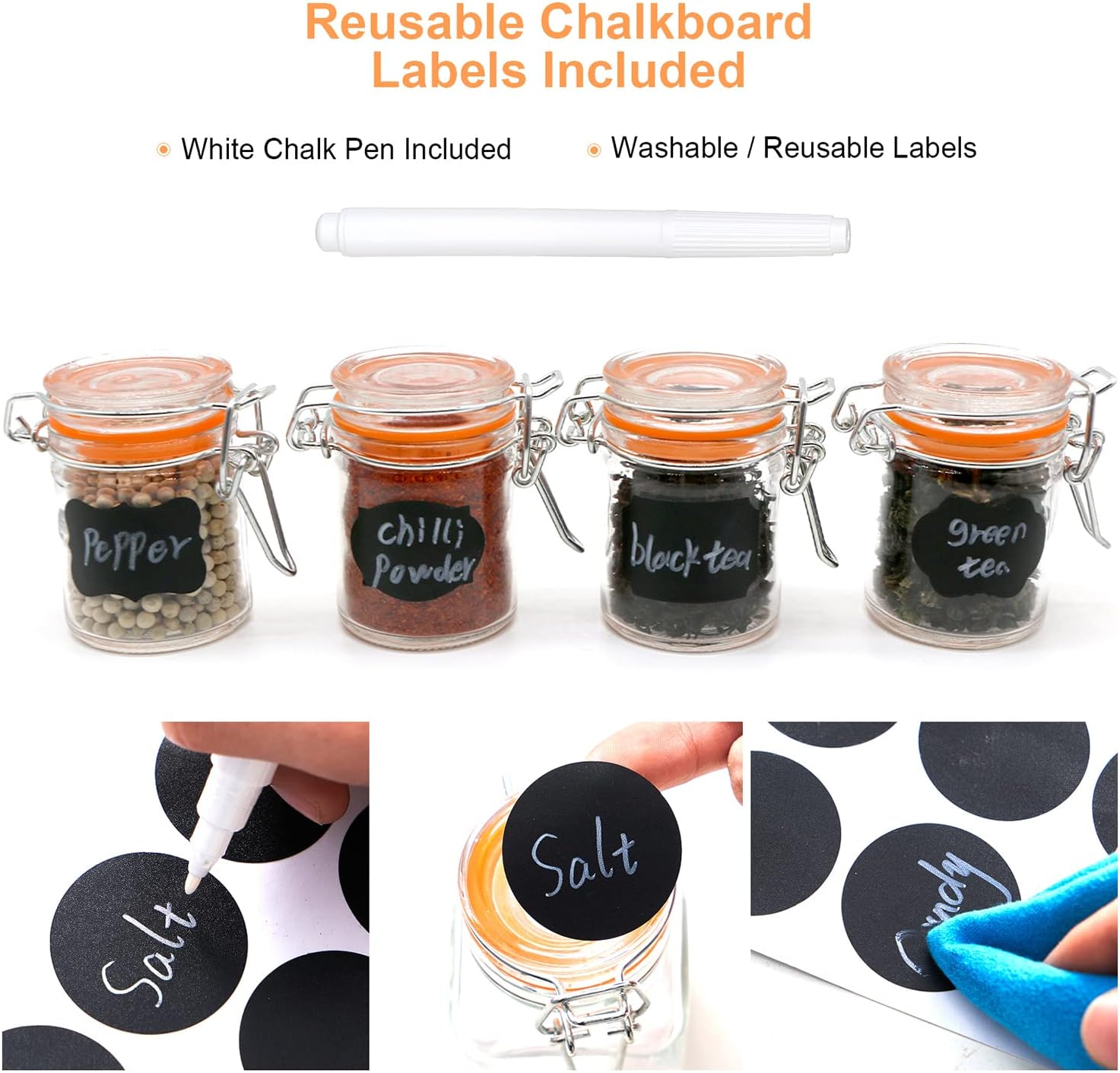 1.7 oz Mini Glass Spice Jars w - Spice Jar Labels recensie en prijs